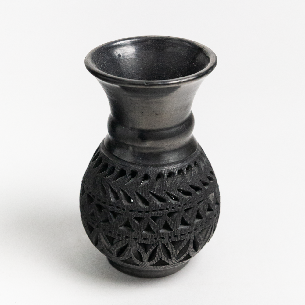 Hand Carved Black Clay Vase