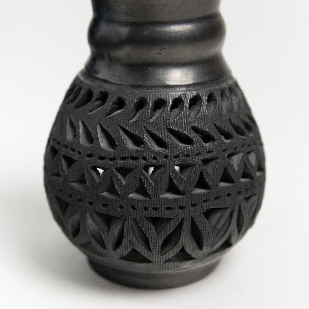 Hand Carved Black Clay Vase