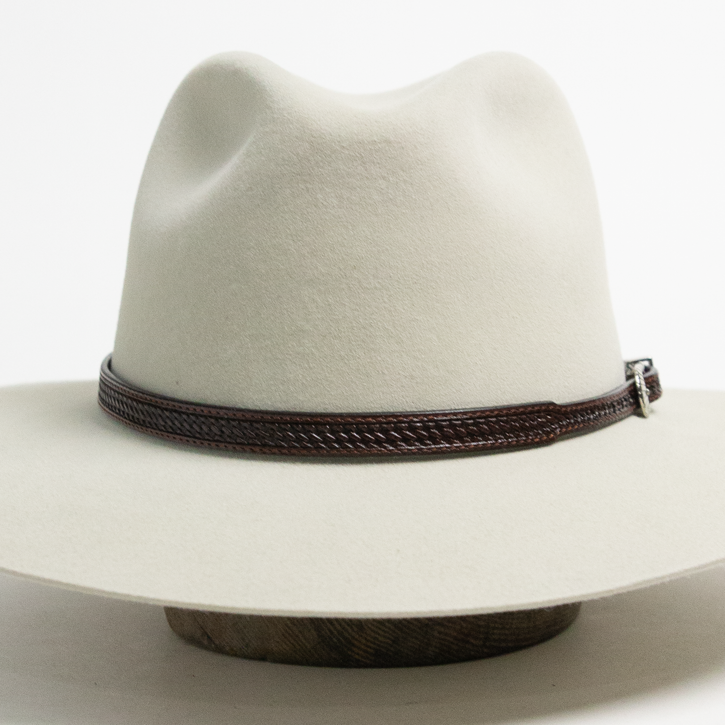 Leather Buckle Hat Band - Dark Brown