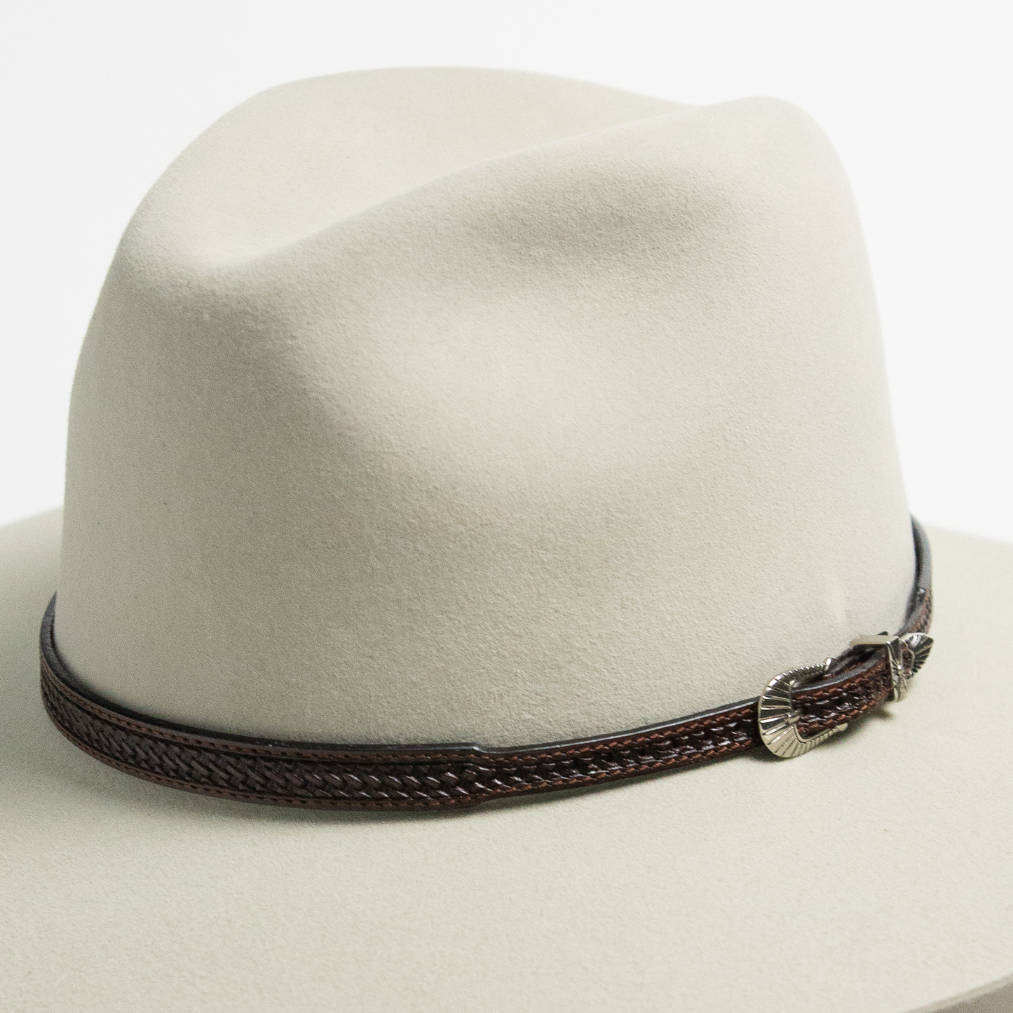 Leather Buckle Hat Band - Dark Brown