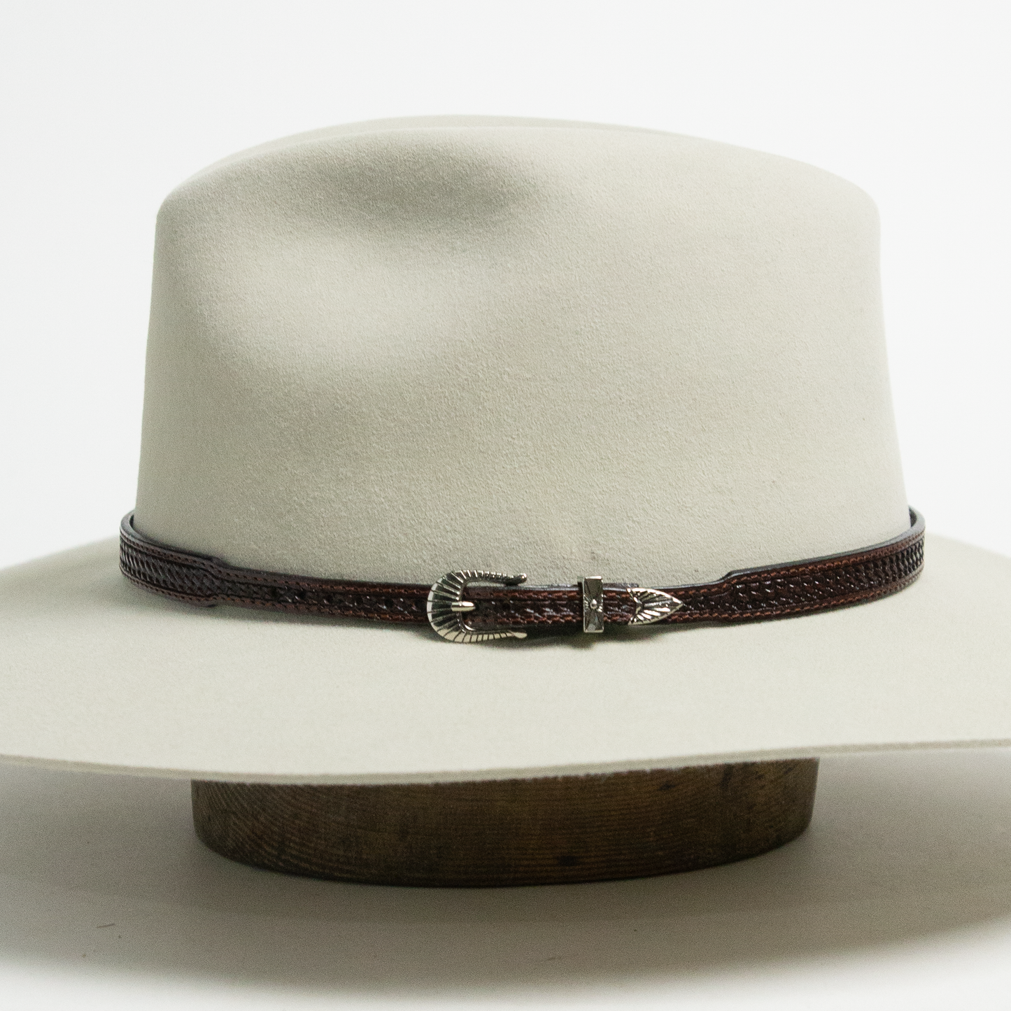 Leather Buckle Hat Band - Dark Brown
