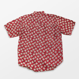 Vintage 90s Maroon Funky Diamond Print Silk Shirt
