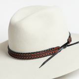 Whipstitch Leather Hat Band - Dark Brown