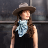 Mercedez Rex Silk Scarf - Indigo Stone