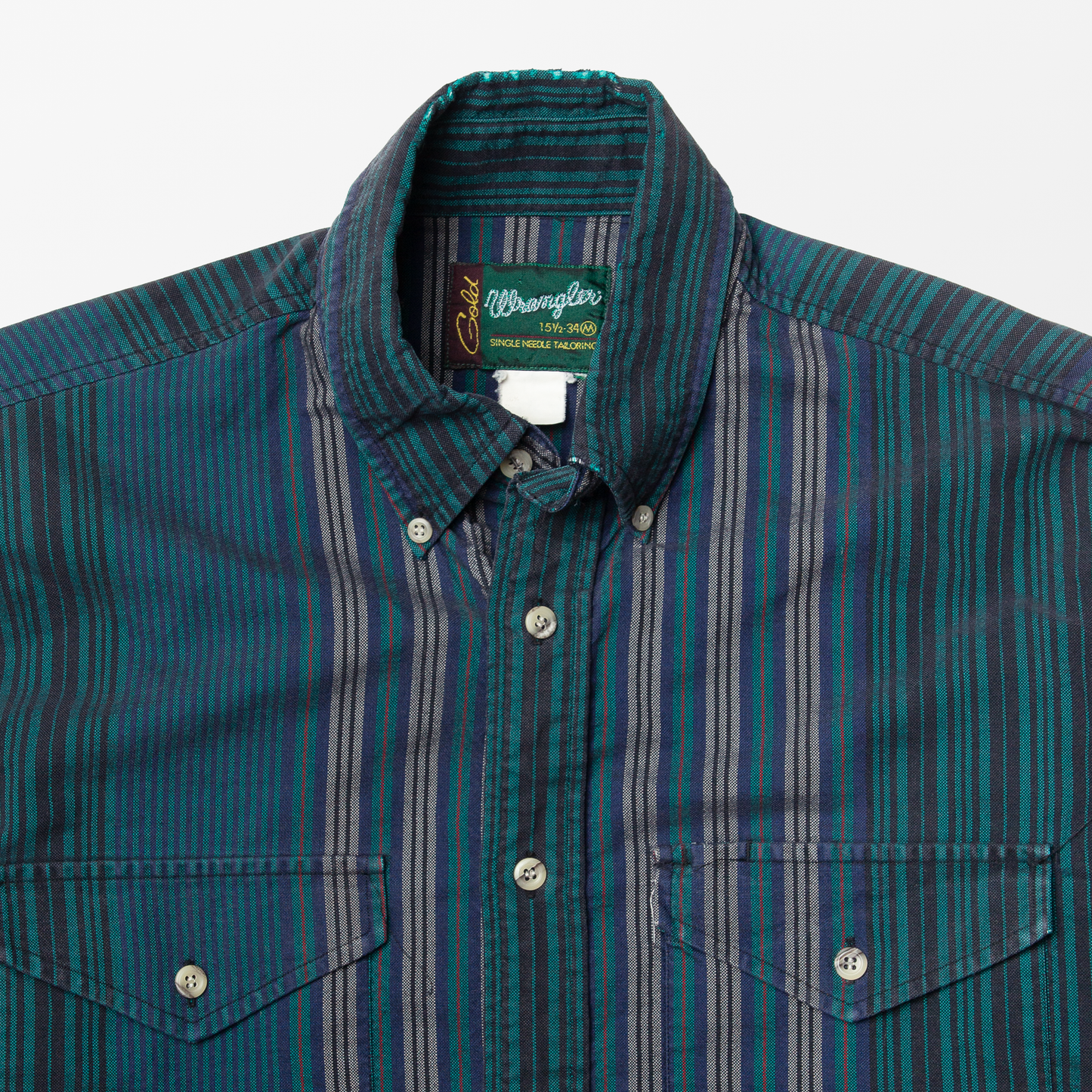 Vintage 90s Wrangler Striped Long Sleeve Button Up