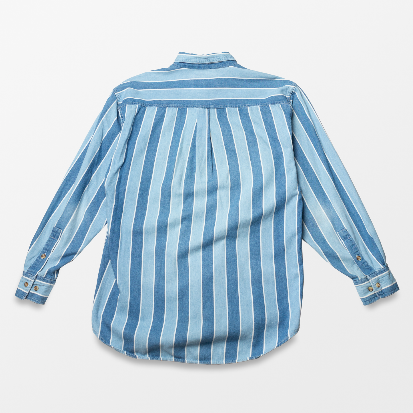 Denim Contrasting Stripe Button Down Shirt