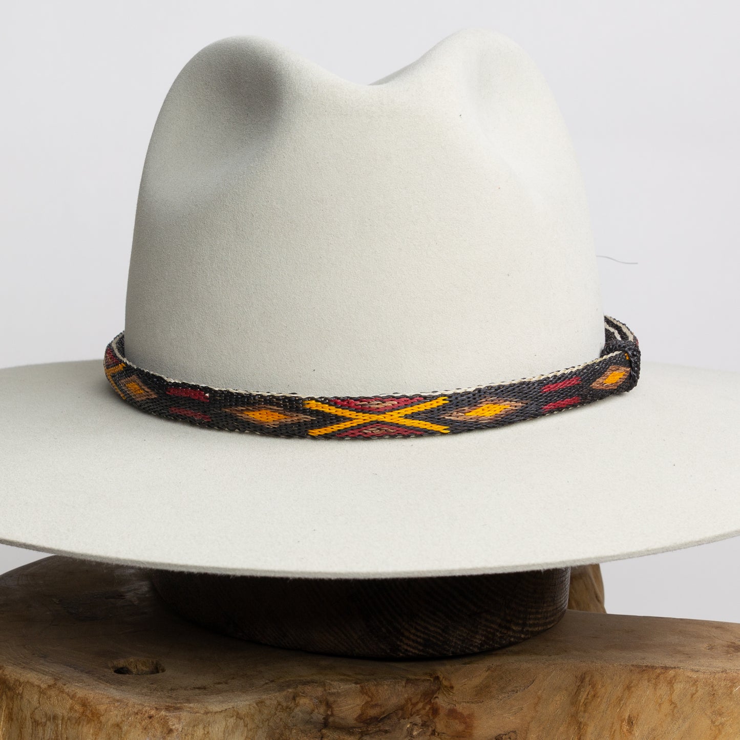 Hitched Horsehair Hat Band - Red & Orange Single Tassel