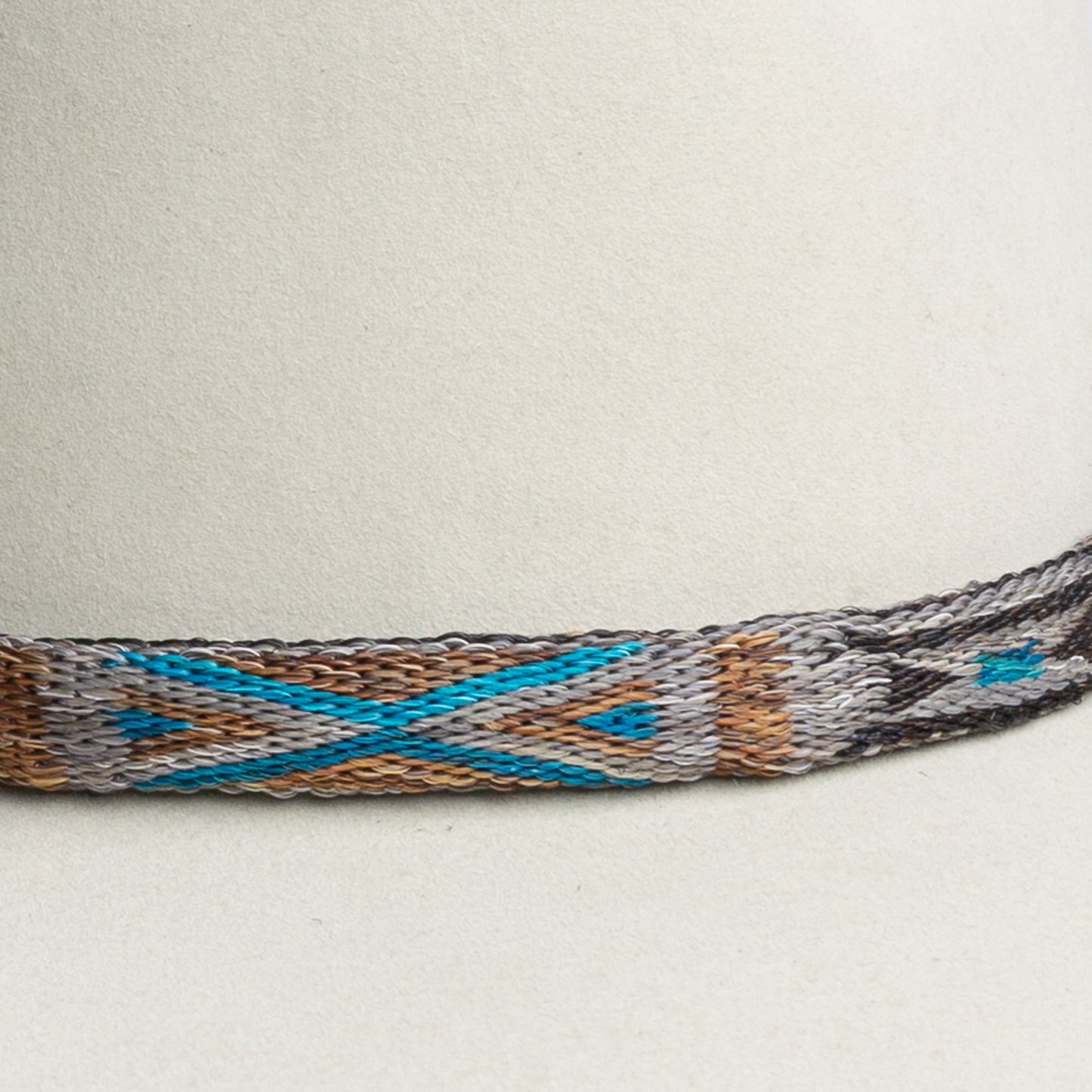 Hitched Horsehair Hat Band - Grey Reversible Double Tassel