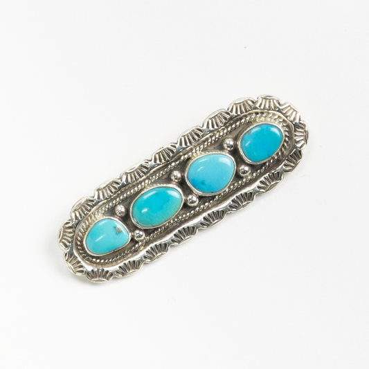 Small Blue Turquoise Bar Pin