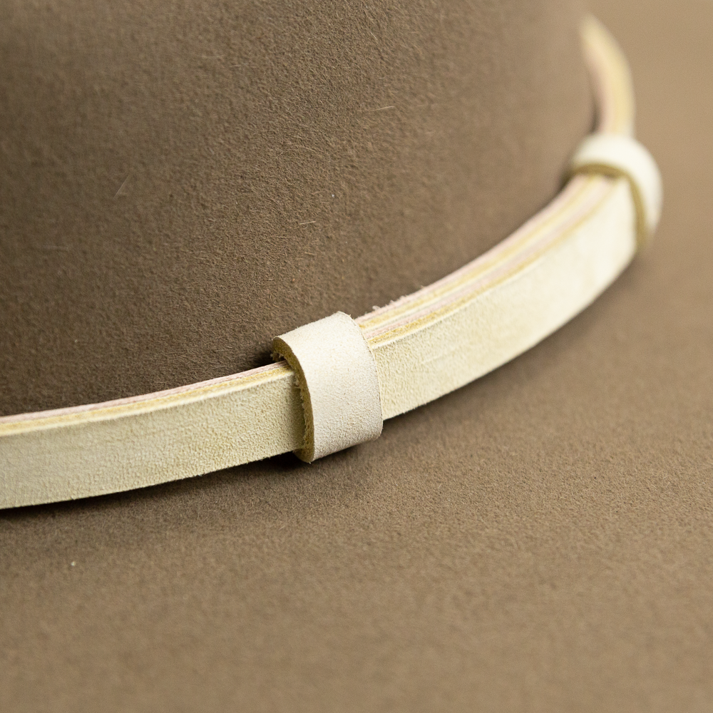 Leather Hat Band - Beige Cream Saddle