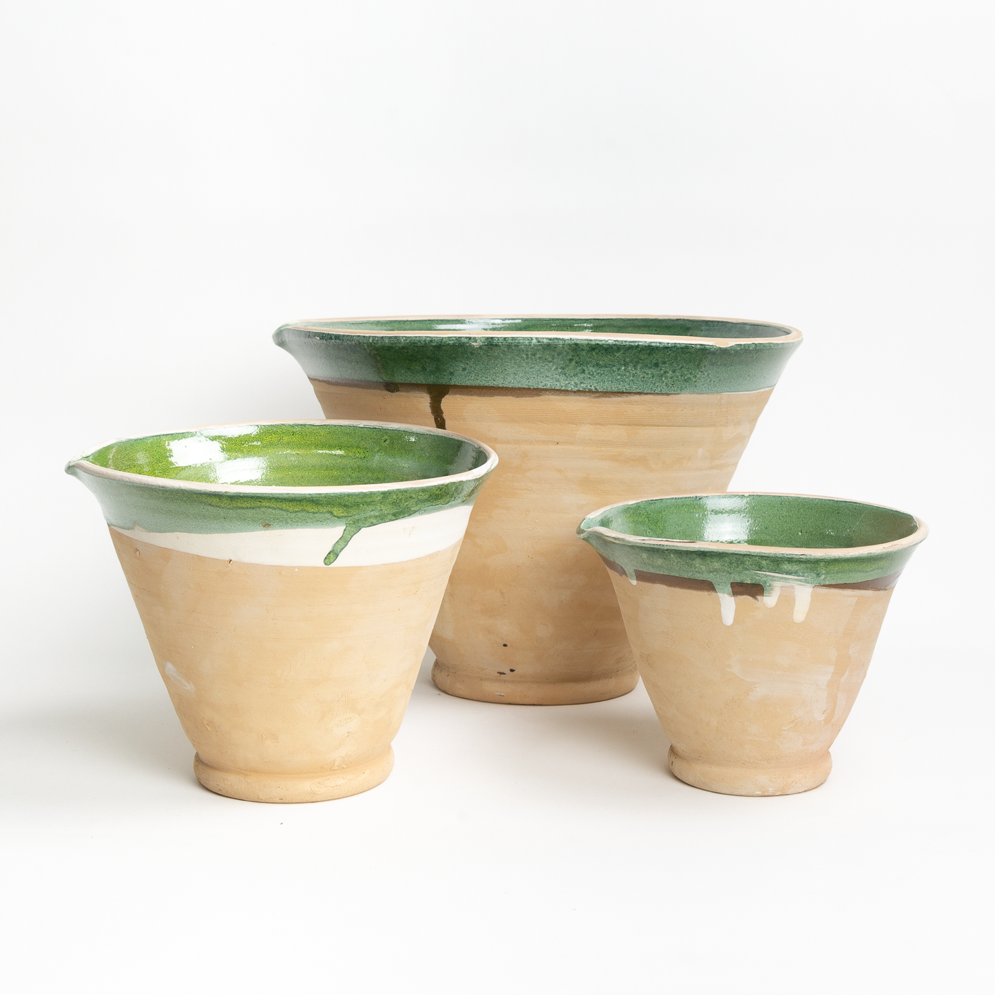 Green Glaze Clay Mixing Bowl