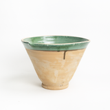 Green Glaze Clay Mixing Bowl