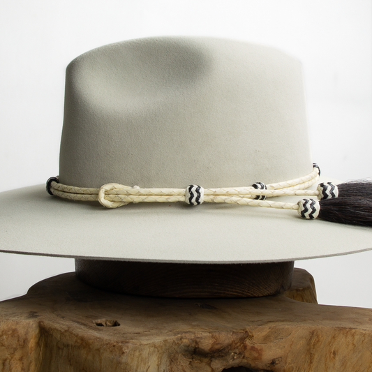 Rawhide Hat Band With Tassels - Black