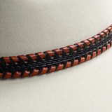 Whipstitch Leather Hat Band - Black