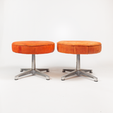 Orange Leather Footstool
