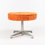 Orange Leather Footstool