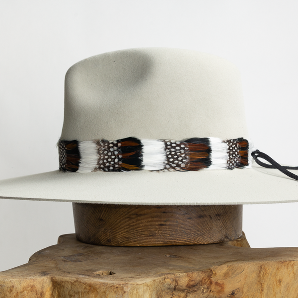 Western Hat Feather with 76 Bennington American Flag Hand
