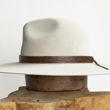 Ostrich Leather Tie Hat Band - Chocolate
