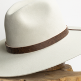 Ostrich Leather Tie Hat Band - Chocolate