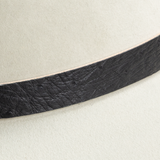 Ostrich Leather Tie Hat Band - Black