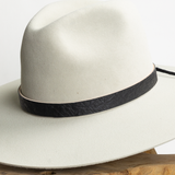 Ostrich Leather Tie Hat Band - Black