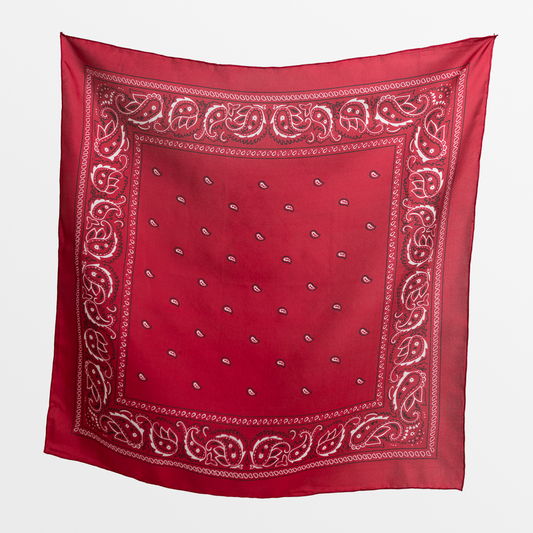 The ‘Bob Wire’ Wild Silk Rag - Red Bandana Print
