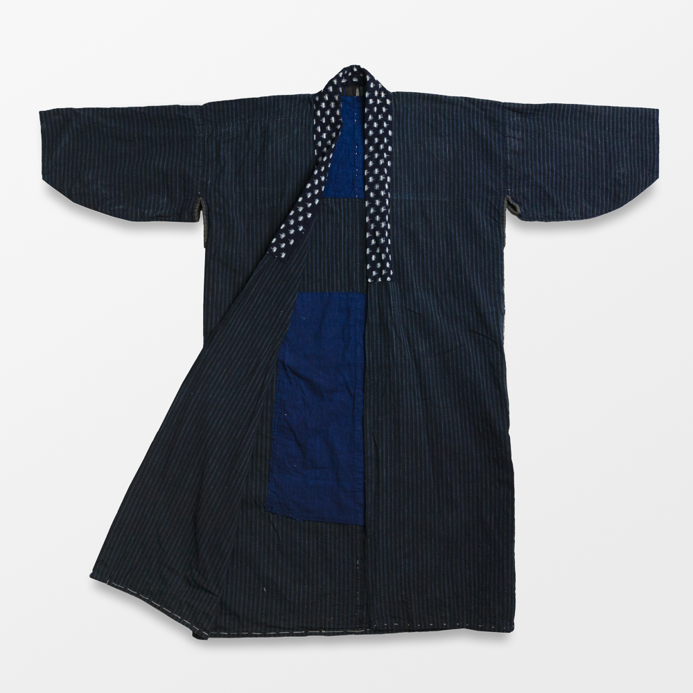 Blue Indigo Pinstripe Kimono