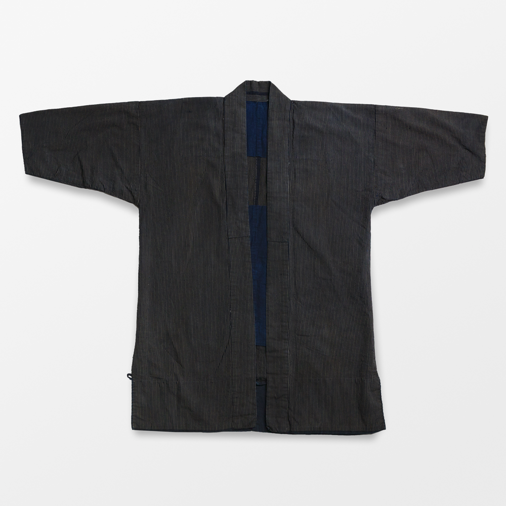 Tan Indigo Pinstripe Kimono