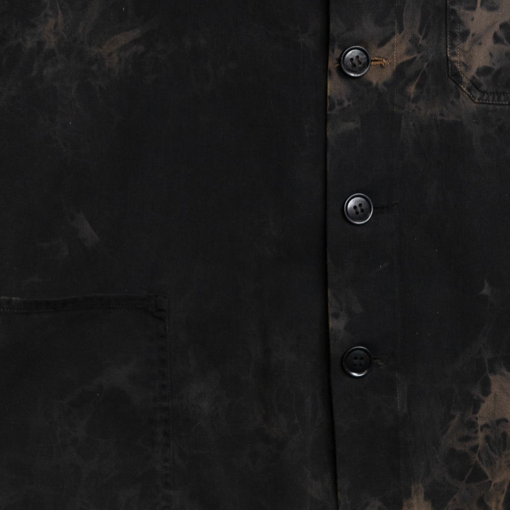 Kyoto Vintage Cotton Work Jacket in Black Acid