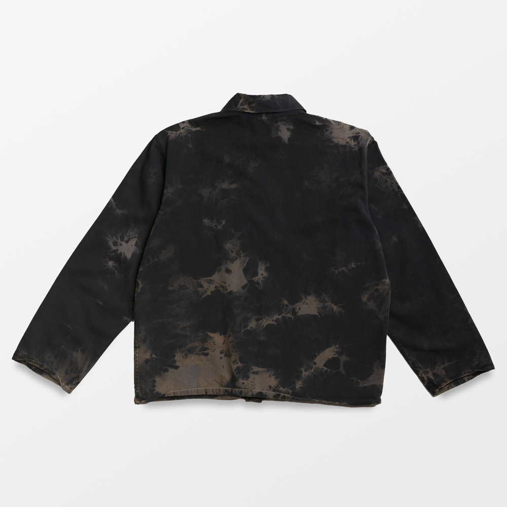 Kyoto Vintage Cotton Work Jacket in Black Acid