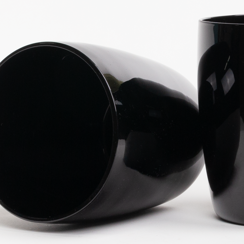 Black China Cups - Set of 5