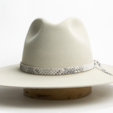 Python Leather Tie Hat Band - Grey