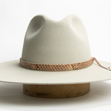 Python Leather Tie Hat Band - Brown