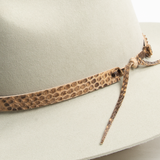 Python Leather Tie Hat Band - Brown
