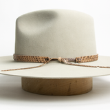 Python Leather Tie Hat Band - Brown