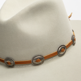 Concho Leather Hat Band - Brown