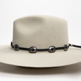 Concho Leather Hat Band - Black