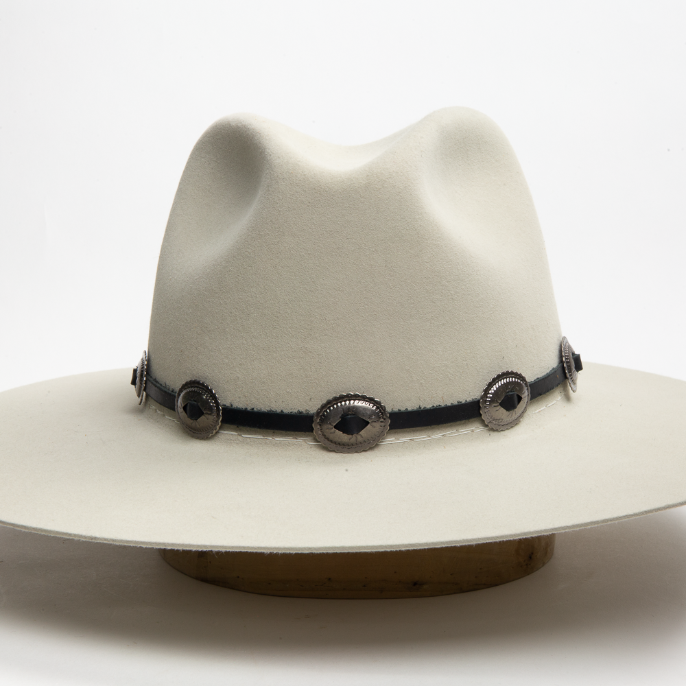 Concho Leather Hat Band - Black
