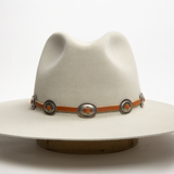 Concho Leather Hat Band - Brown