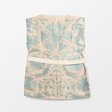 Floral Embroidered Vest - Tan & Blue