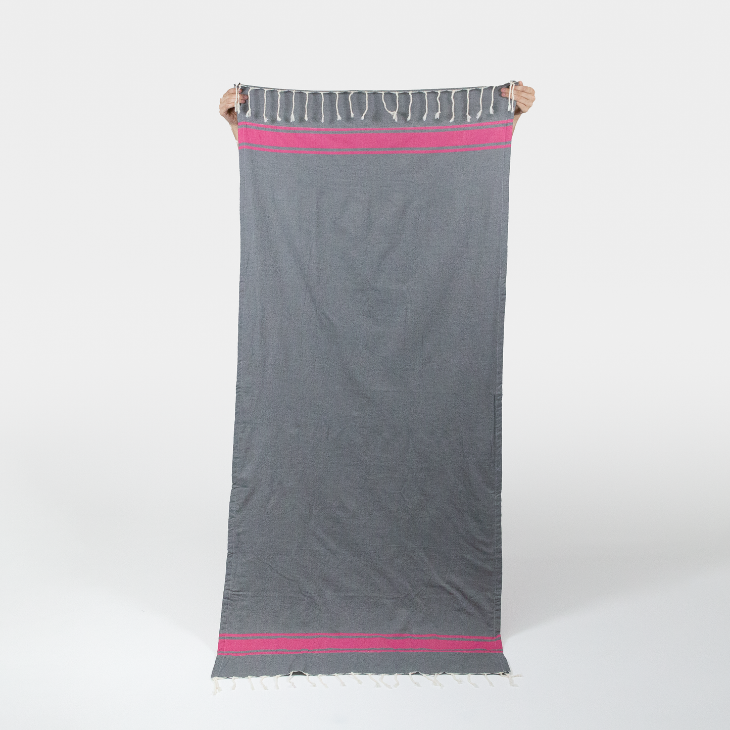 Terrycloth Lined Beach Towel - Grey/Pink