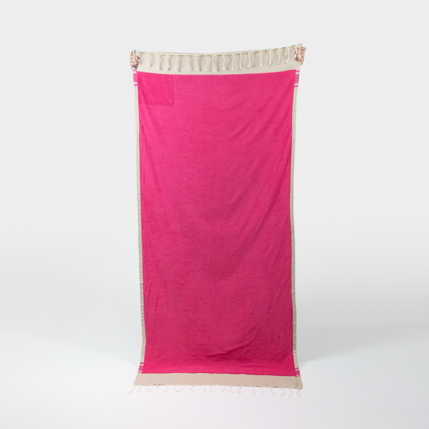 Terrycloth Lined Beach Towel - Tan/Pink