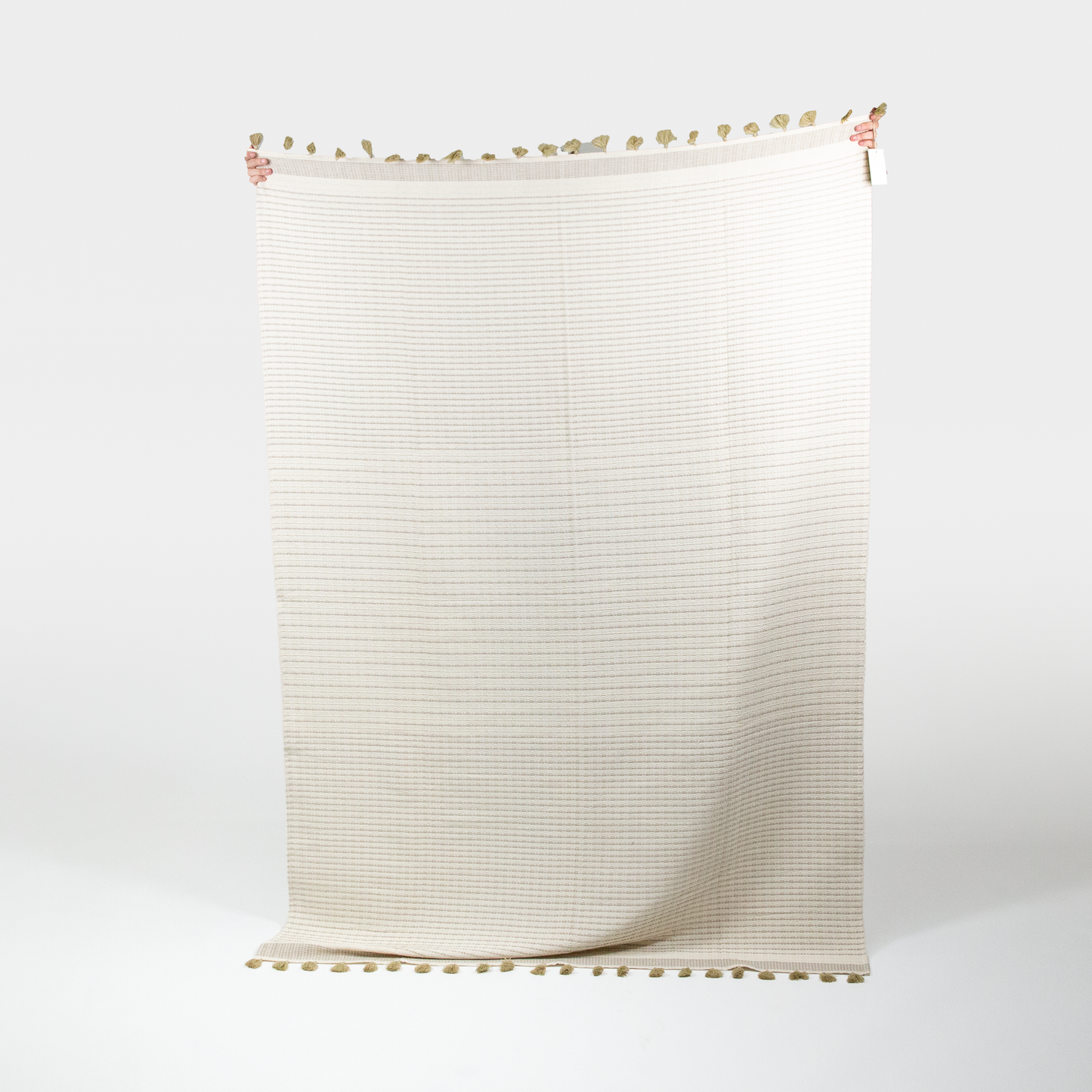 Cotton Woven Blanket - Tan Stripe