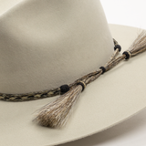 Three Strand Tassel Horsehair Band - Grey