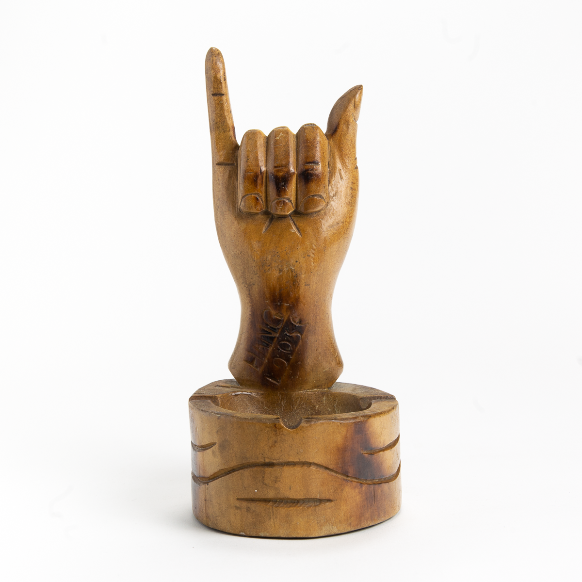Carved Wooden Hang Loose Ashtray
