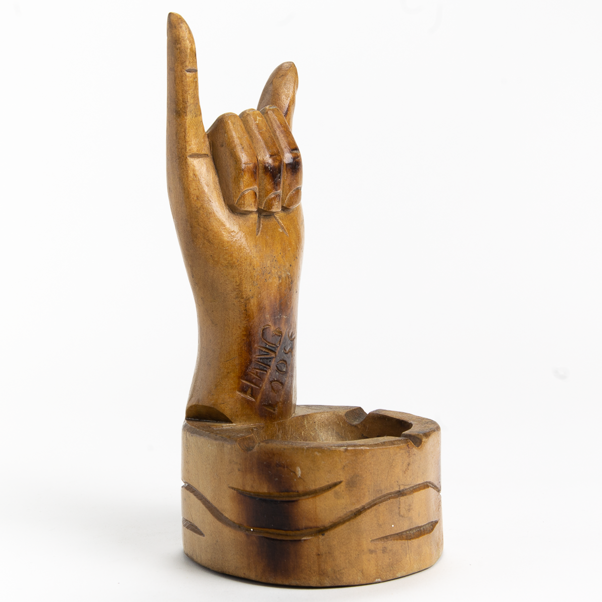 Carved Wooden Hang Loose Ashtray