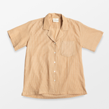 Lekha Unisex Camp Shirt - Coral Stripe