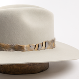Custom Feather Hat Band - Fluffy Chukar Partridge