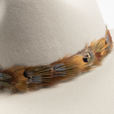 Custom Feather Hat Band - Orange Rooster Pheasant