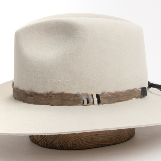 Custom Feather Hat Band - Smooth Chukar Partridge